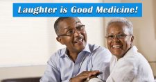 Laughter is Good Medicine. Picture of an older black male and female laughing and enjoying each other's company.